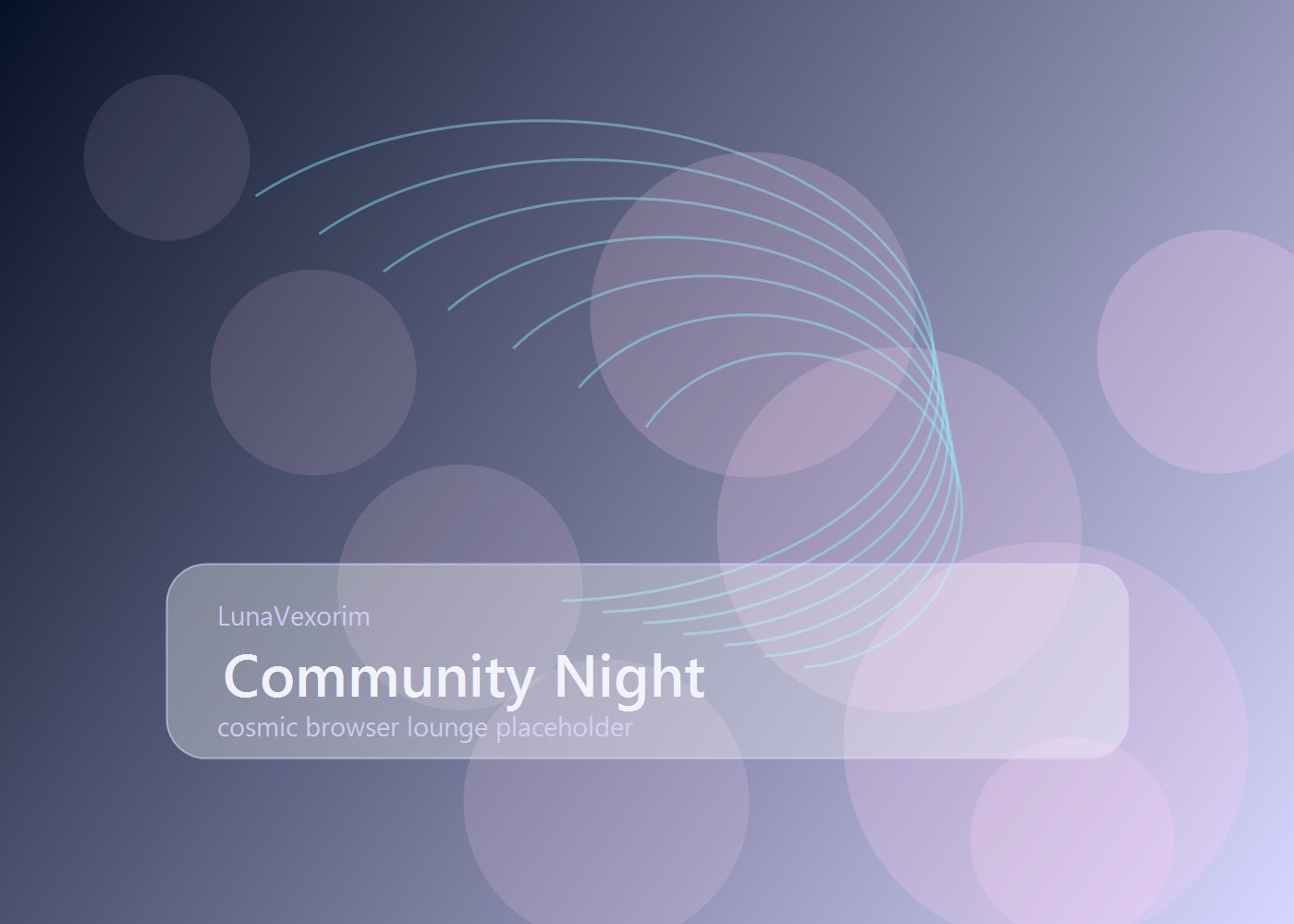 A calm LunaVexorim community night with holographic tables and relaxed players